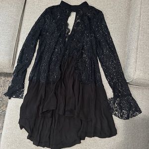 Free People Lace Black Dress Size M